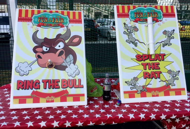 Carnival game hire Northern Ireland ring the bull and splat the rat