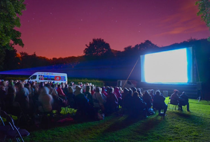 Movies in the park, large mobile cinema hire Northern Ireland Armagh